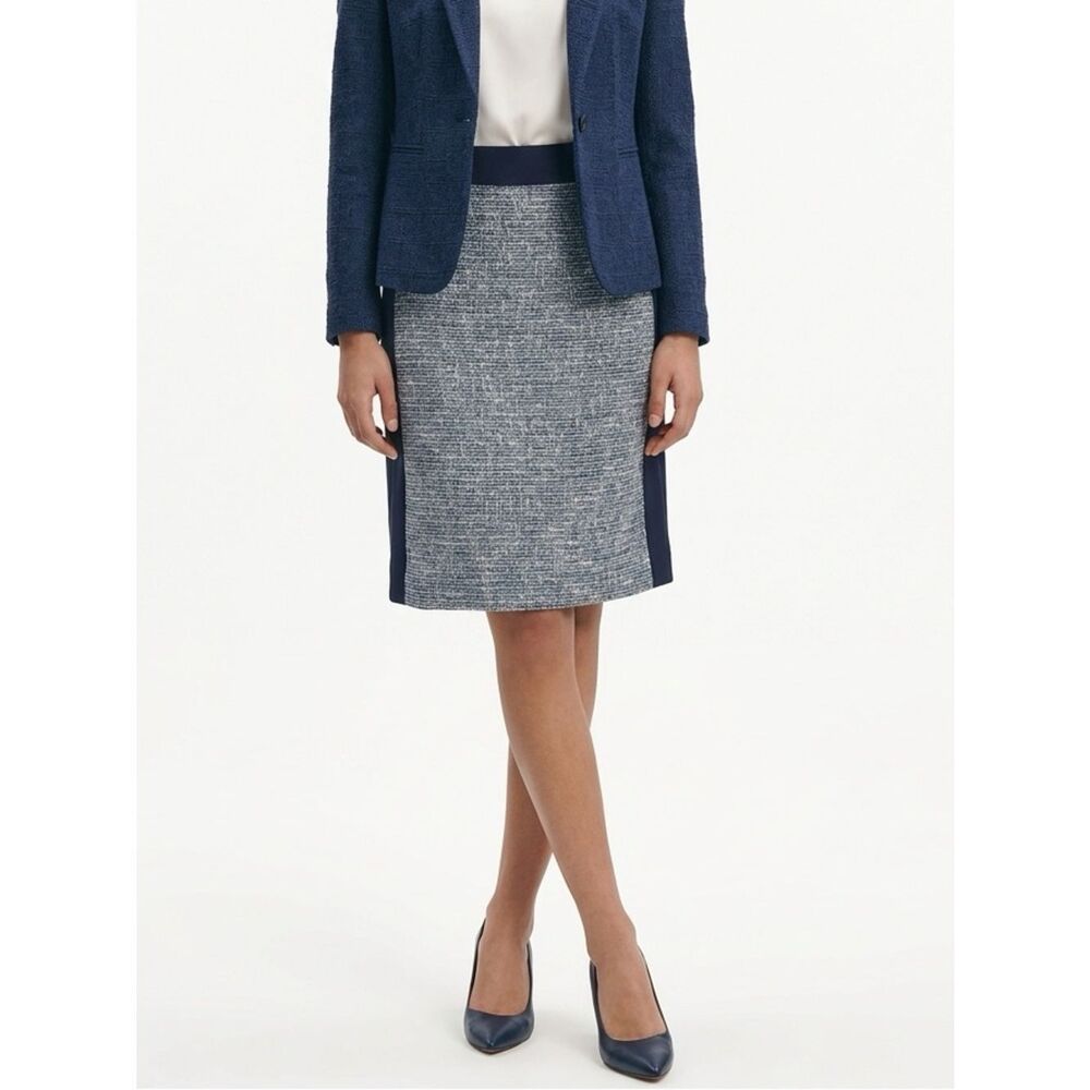 ECCOCI | Tribeca Pencil Skirt Navy Blue White NEW Women’s Size 6